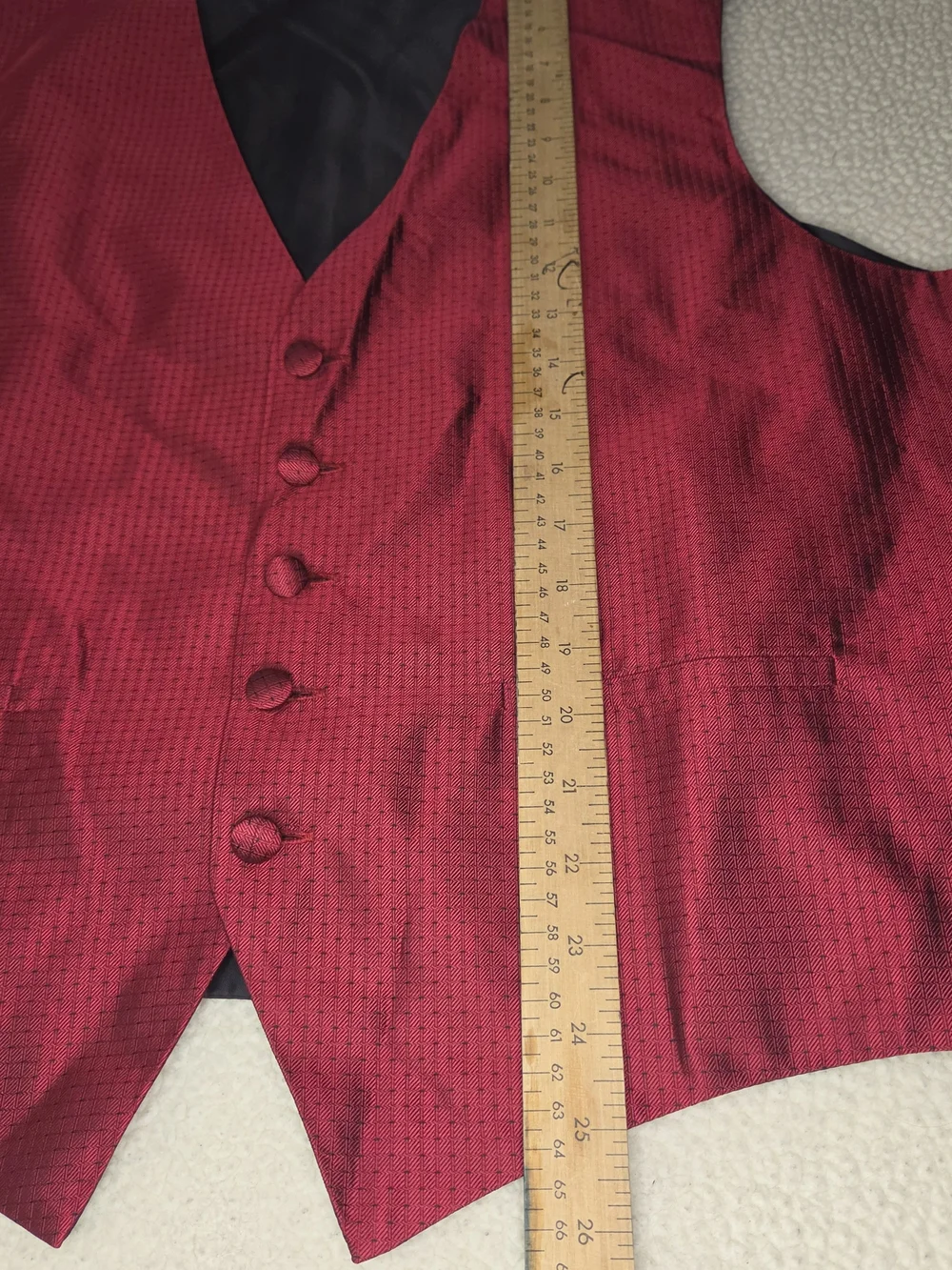 Ralph Lauren Men's Red Silk Vest & Bow Tie Set - Elegant Formal